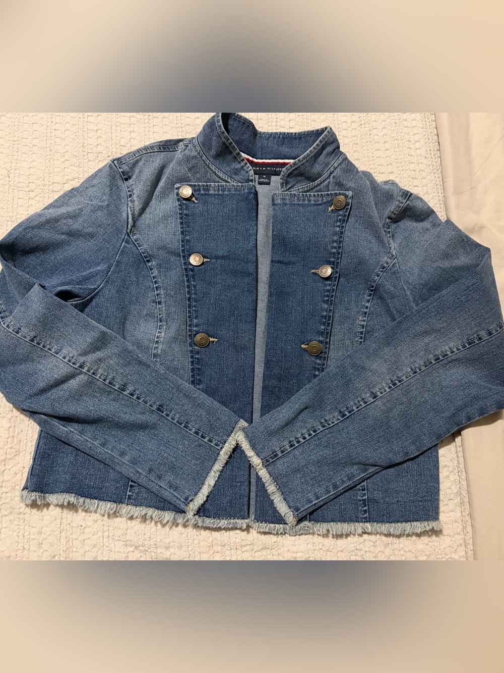 Tommy Hilfiger Medium Blue Denim Military-Style Jacket